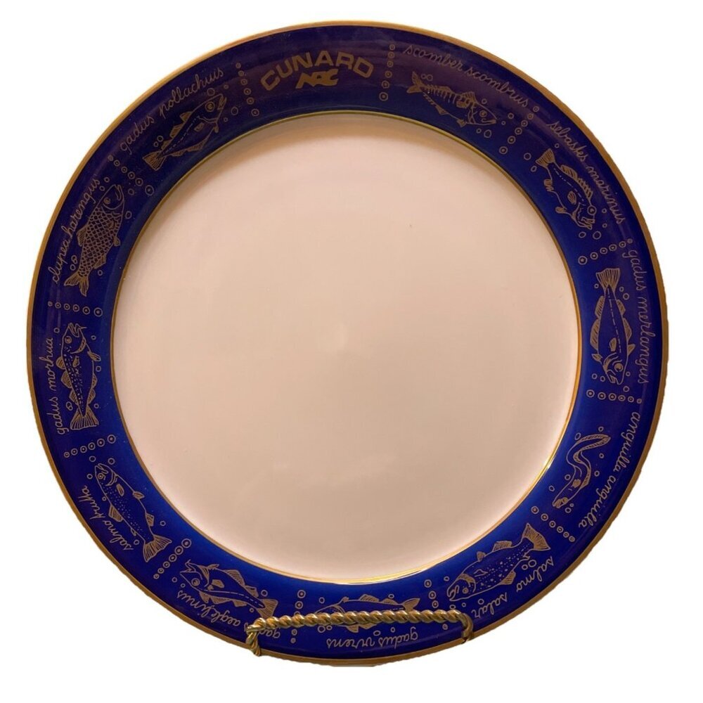 Vintage Porsgrund Norwegian American Line Fish Dinner Plate Sagafjord Vistafjord